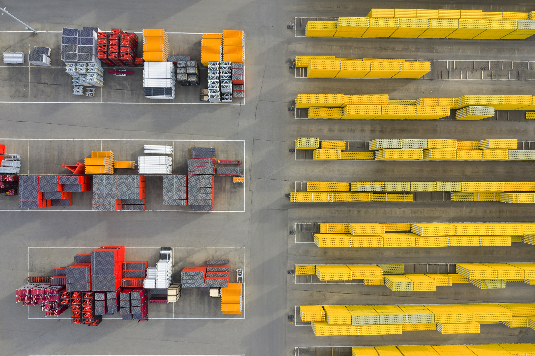 Aerial View of Construction Materials